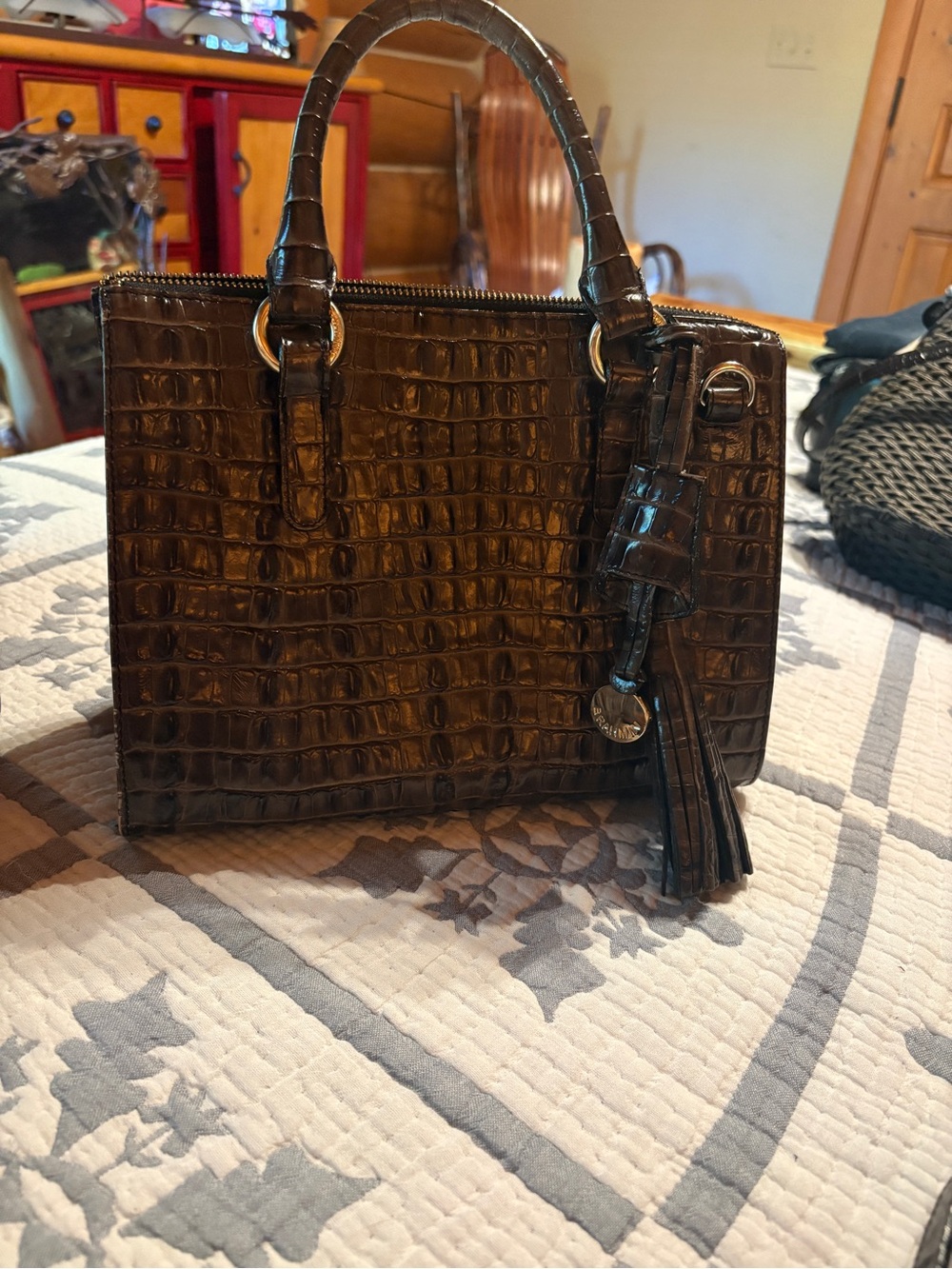 Small Brahmin croc expresso bag